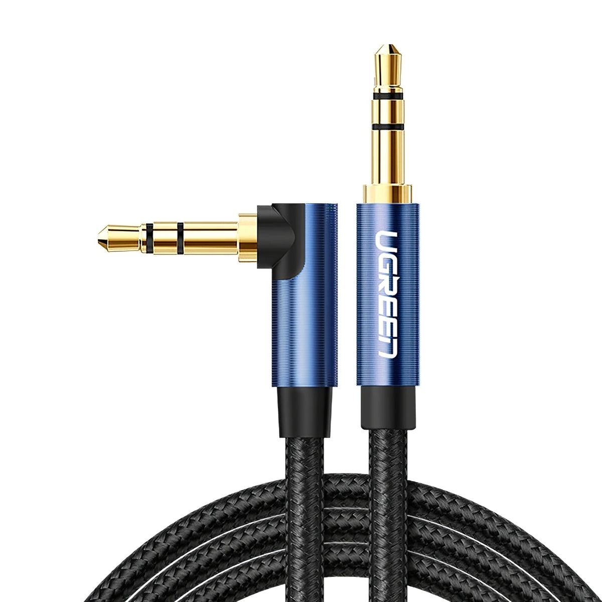 Audio kabel 3.5mm - 3.5mm UGREEN AV112 Angled, 1m, Modrý