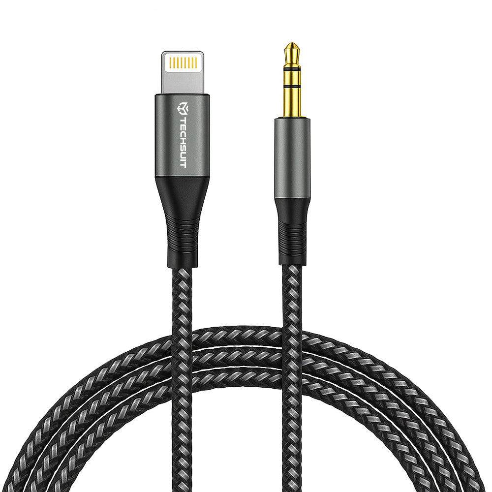 Audio kabel Lightning - 3.5mm Techsuit AC17 NexaSound, 1m, šedý