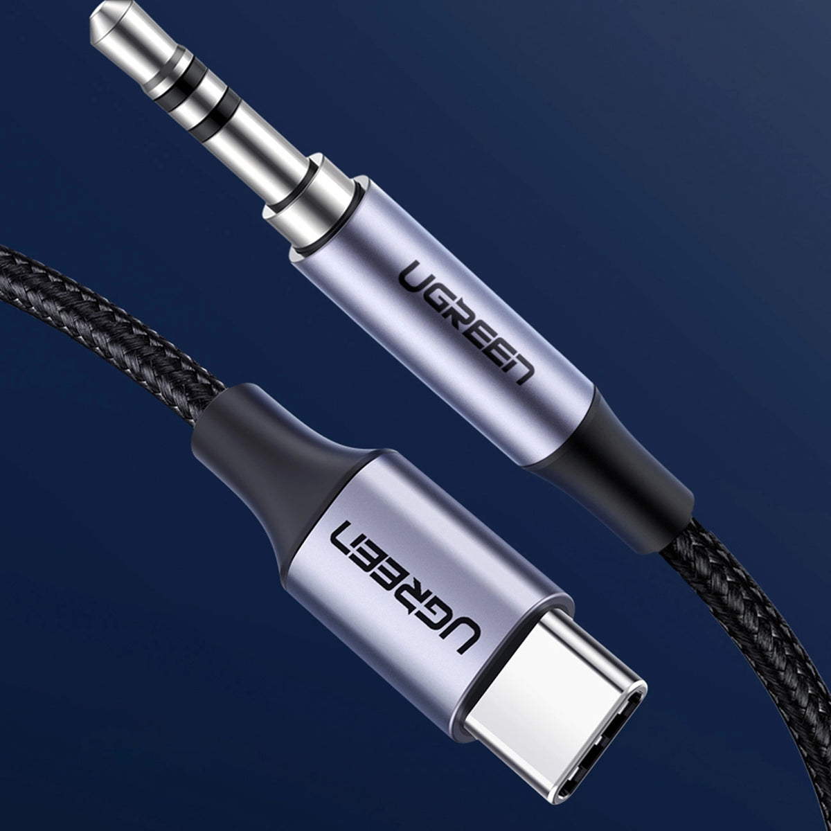Audio kabel USB-C - 3.5mm UGREEN AV143, 1m, šedý