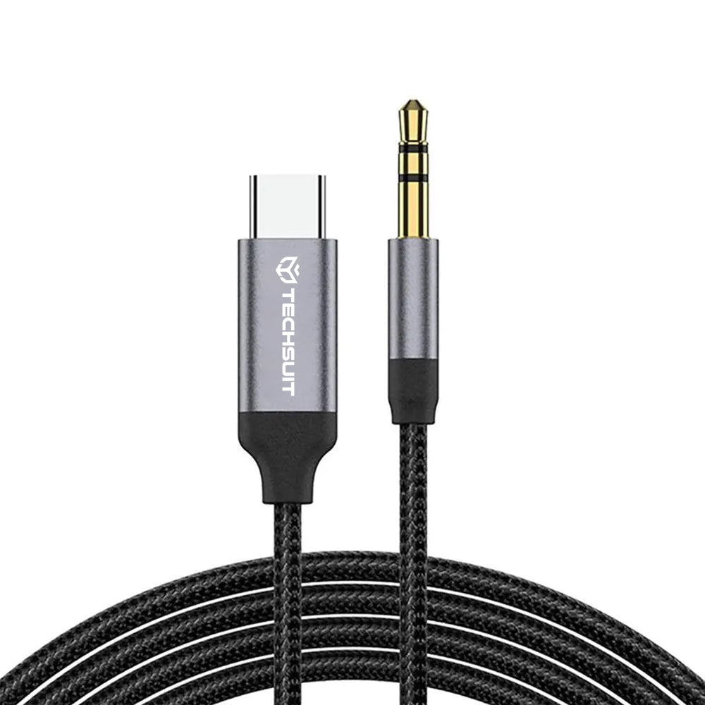 Audio kabel USB-C - 3.5mm Techsuit AC11 FuseXound, 0.5m, šedý