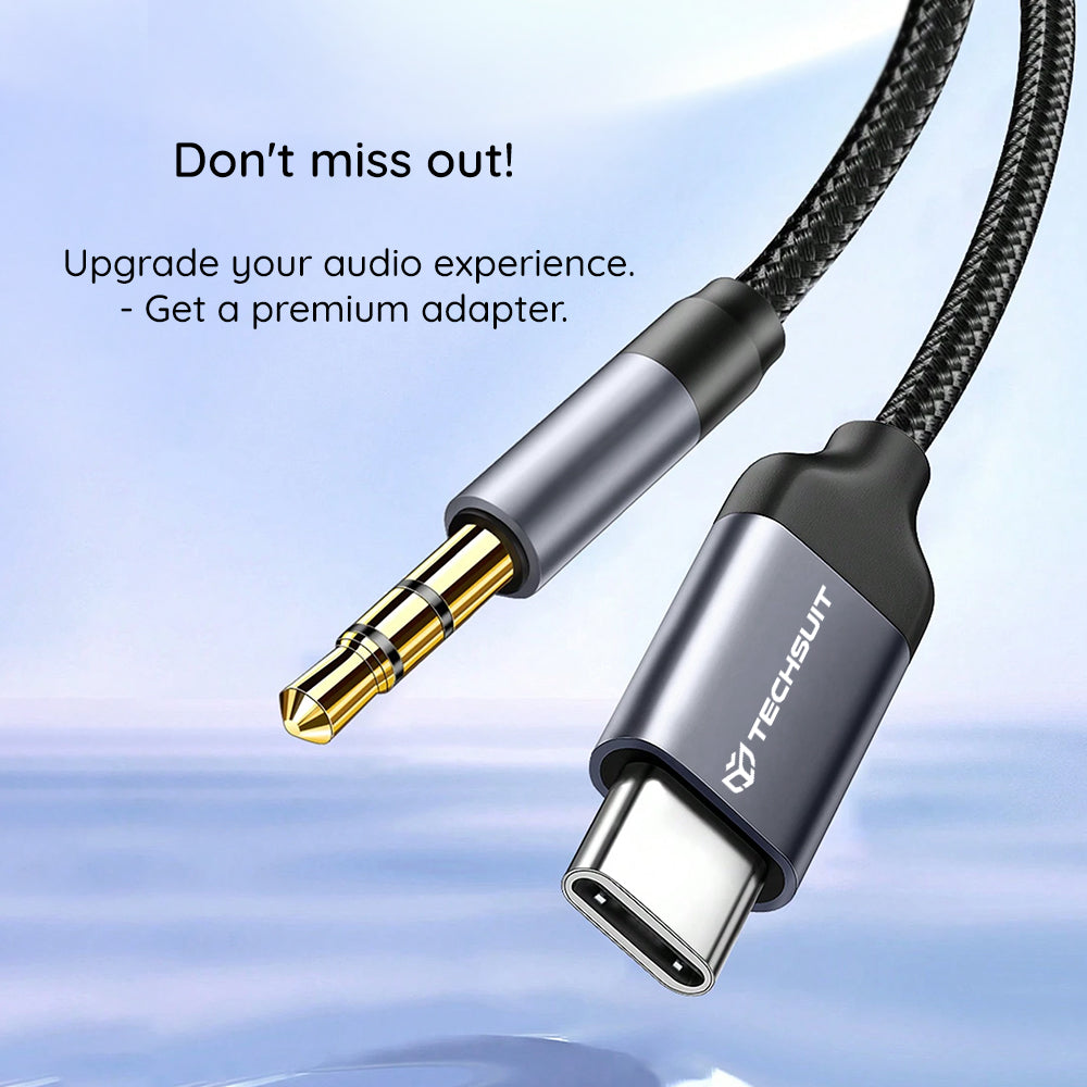 Audio kabel USB-C - 3.5mm Techsuit AC11 FuseXound, 0.5m, šedý