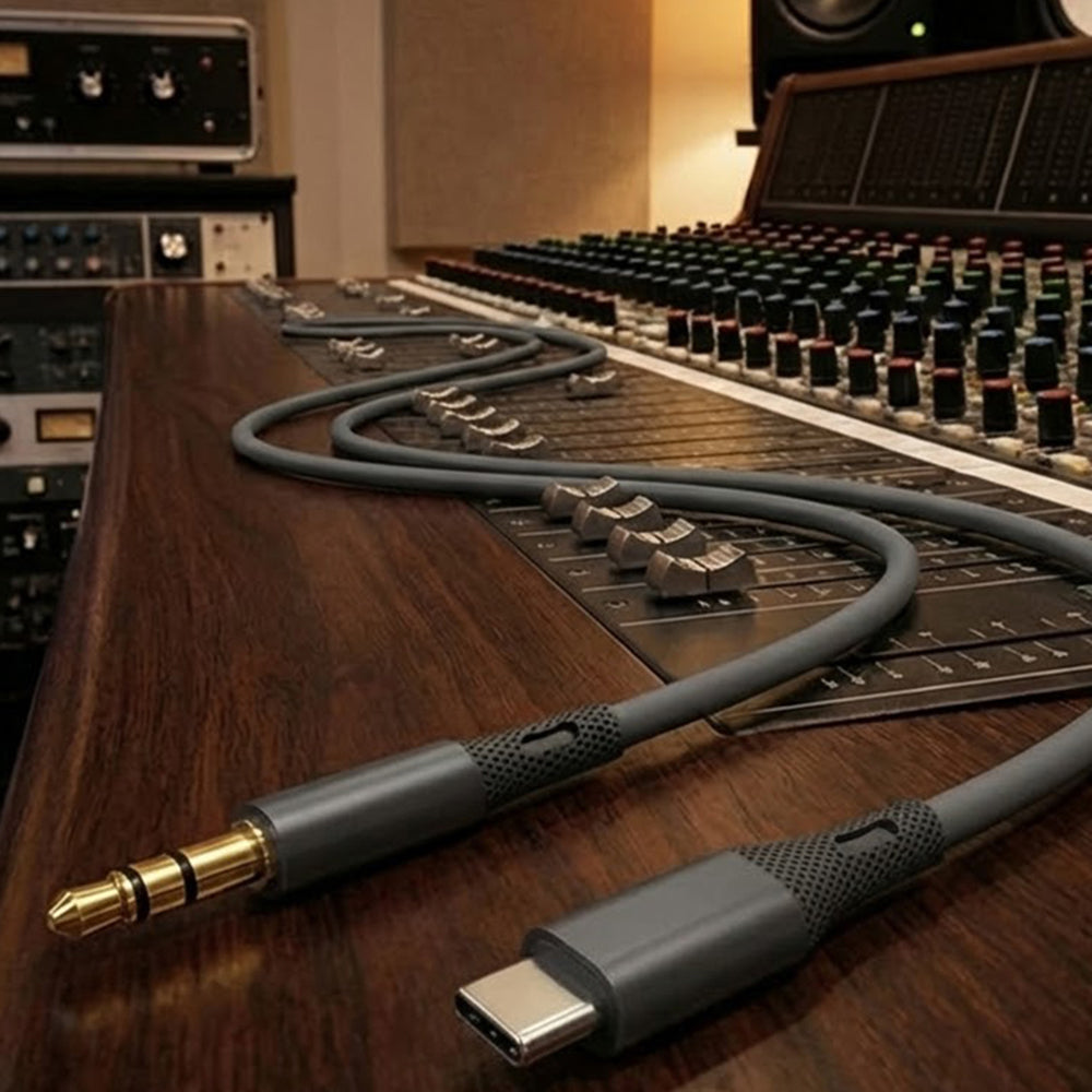 Audio kabel USB-C - 3.5mm Techsuit AC4 SoundFlex, 1m, šedý