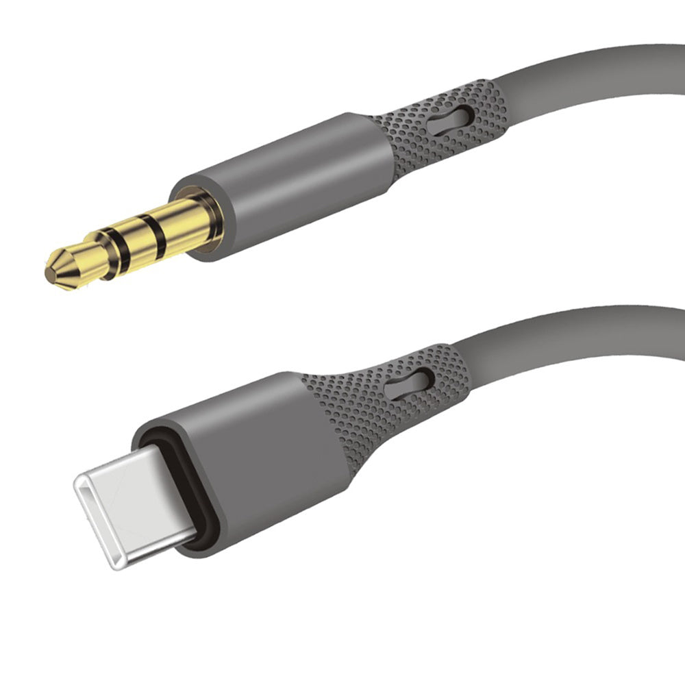 Audio kabel USB-C - 3.5mm Techsuit AC4 SoundFlex, 1m, šedý