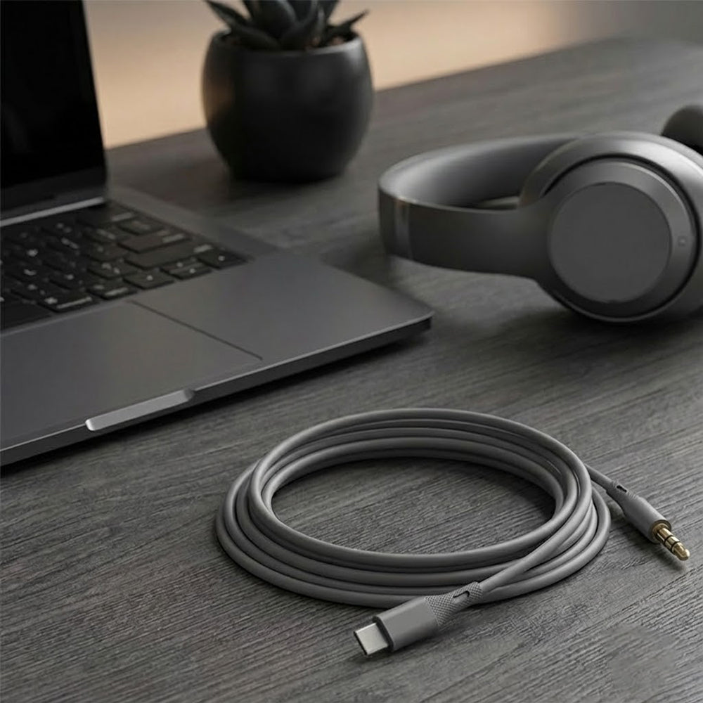 Audio kabel USB-C - 3.5mm Techsuit AC4 SoundFlex, 1m, šedý