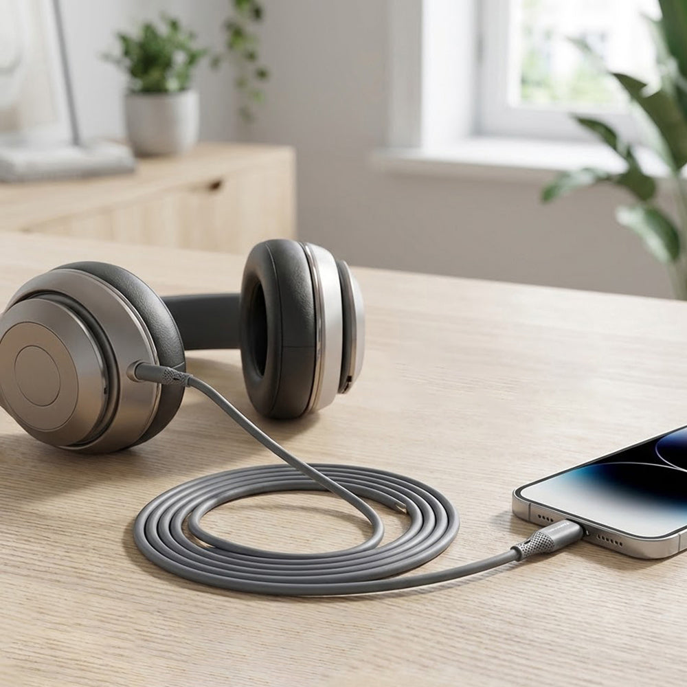 Audio kabel USB-C - 3.5mm Techsuit AC4 SoundFlex, 1m, šedý