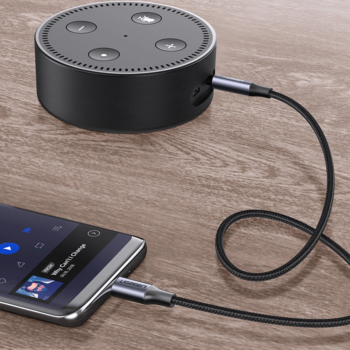 Audio kabel USB-C - 3.5mm UGREEN AV143, 1m, šedý
