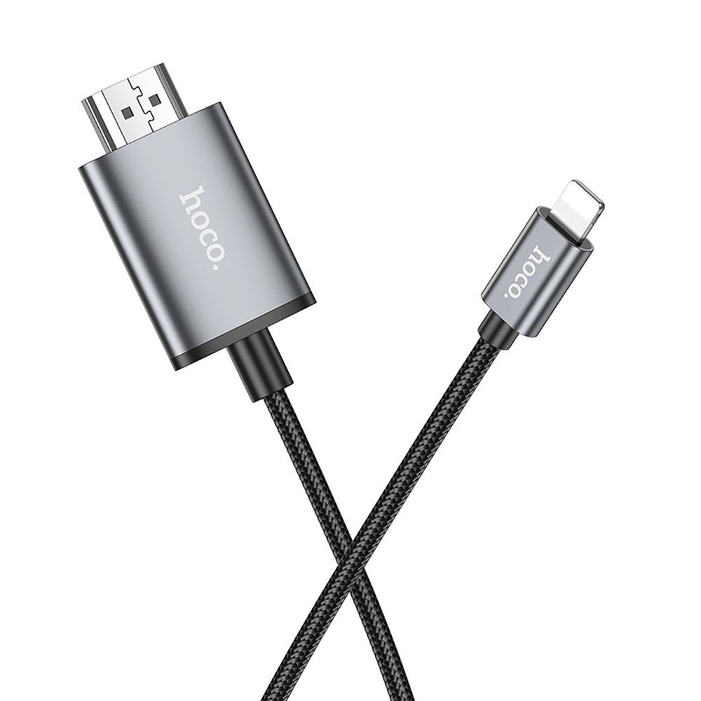 Audio a video kabel Lightning - HDMI HOCO UA27, 2m, šedý