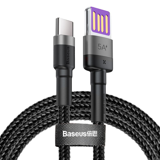 Datový a nabíjecí kabel USB-A - USB-C Baseus HW Quick Charging, 100 W, 1 m, šedý CATKLF-PG1 CATKLF-PG1