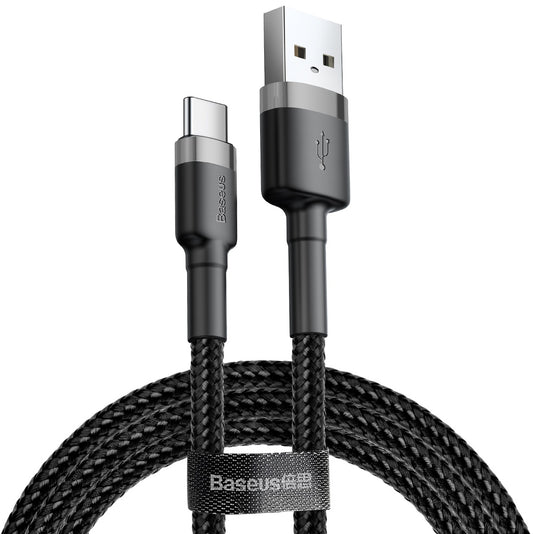 Datový a nabíjecí kabel USB-A - USB-C Baseus Cafule, 60W, 1m, šedý CATKLF-BG1 CATKLF-BG1