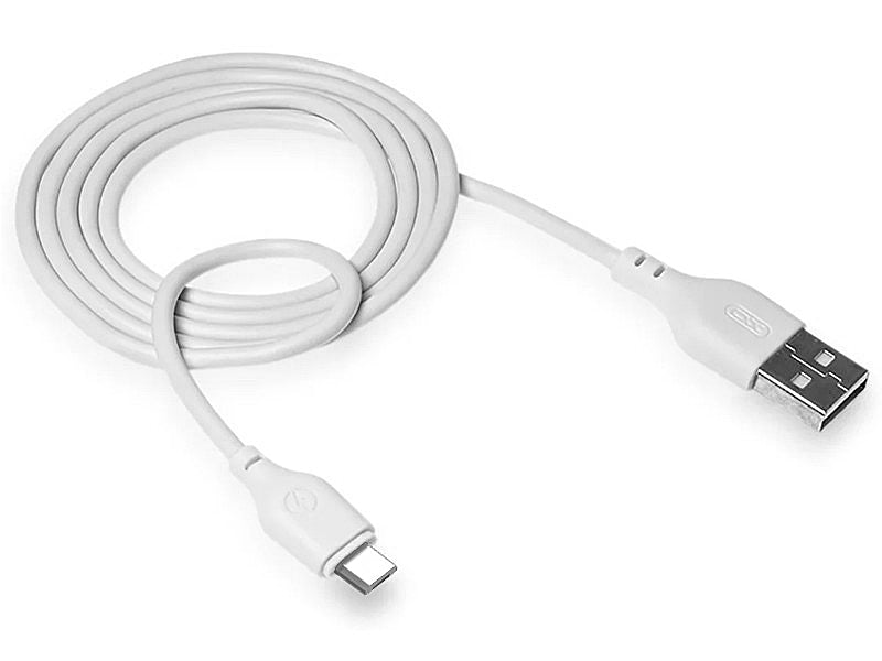 Datový a nabíjecí kabel USB-A - microUSB XO Design NB103, 18W, 2m, Bílý