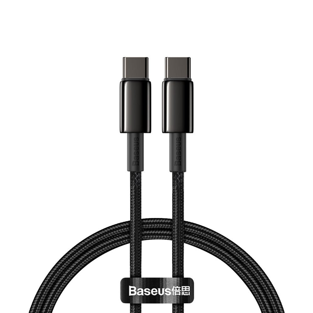 Datový a nabíjecí kabel USB-C - USB-C Baseus Tungsten Baseus Tungsten Gold, 100 W, 2 m, černý CATWJ-A01 CATWJ-A01