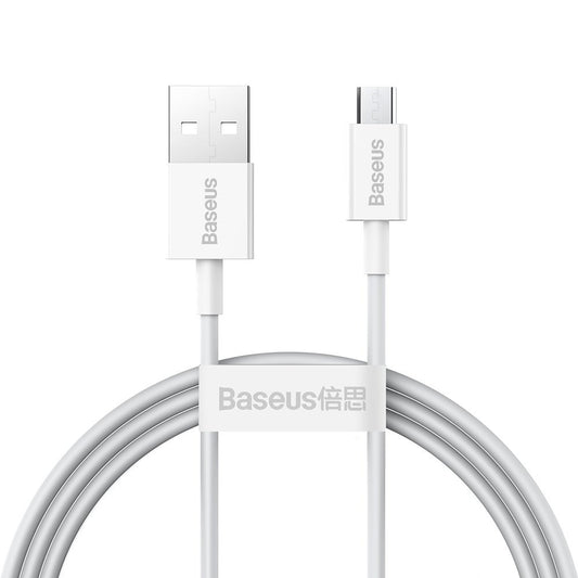 Datový a nabíjecí kabel USB-A - microUSB Baseus Superior Series, 18W, 1m, bílý CAMYS-02