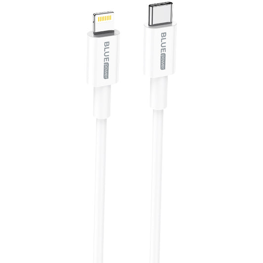 Datový a nabíjecí kabel USB-C - Lightning BLUE Power BBX36, 18 W, 1 m, bílý
