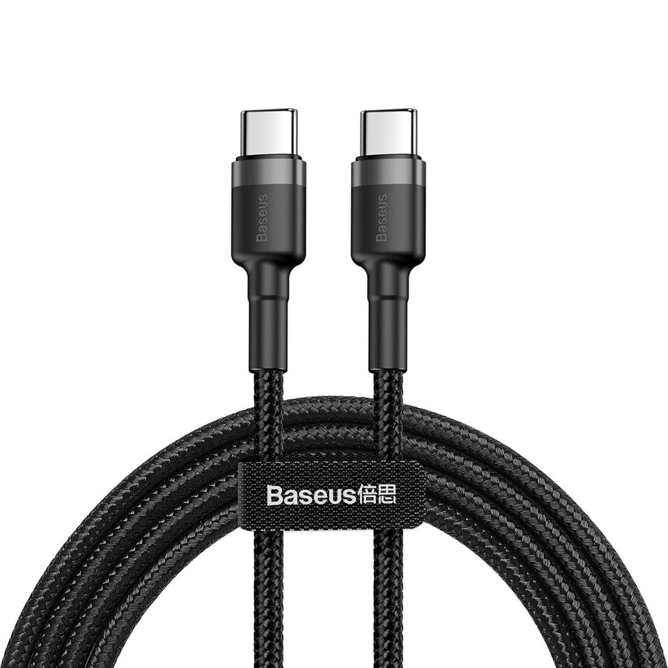 Datový a nabíjecí kabel USB-C - USB-C Baseus Cafule, 60W, 1m, černý CATKLF-GG1 CATKLF-GG1