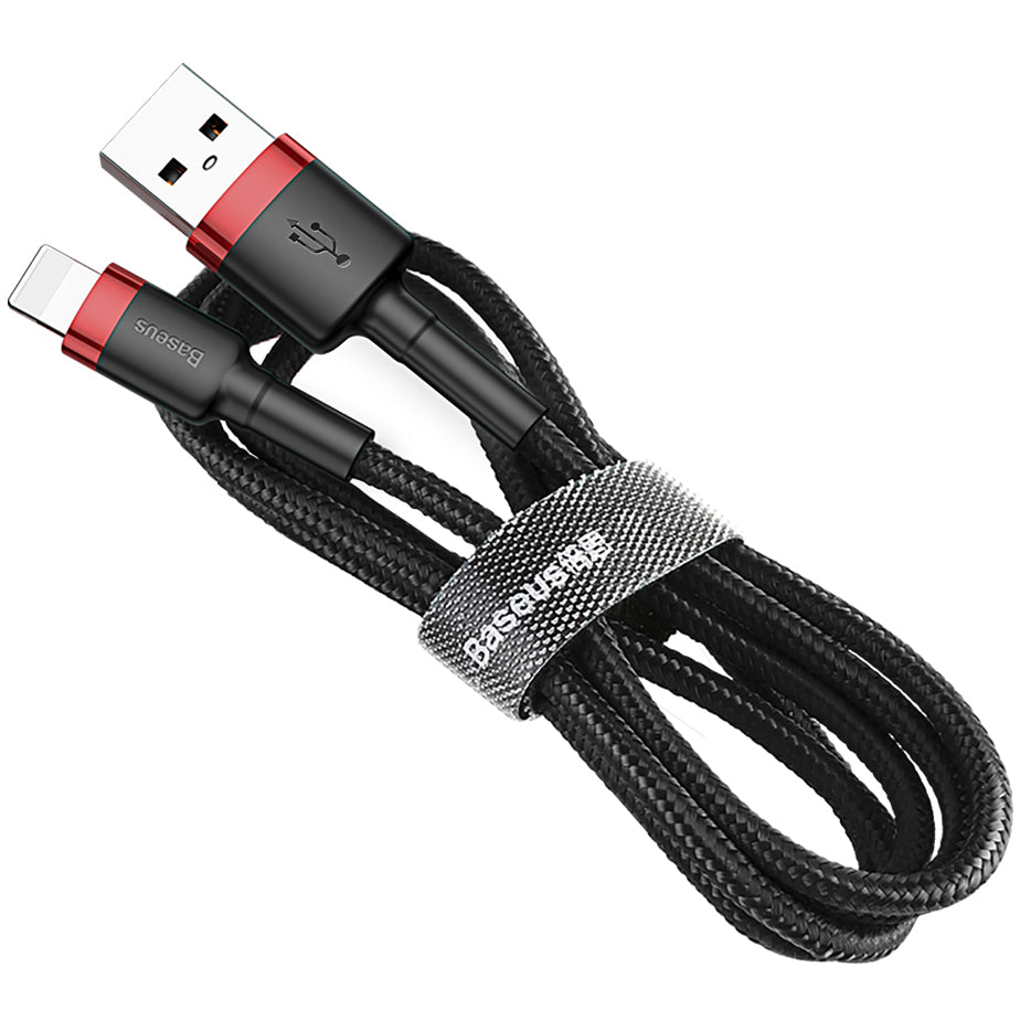 Datový a nabíjecí kabel USB-A - Lightning Baseus Cafule, 18W, 0.5m, Červený CALKLF-A19