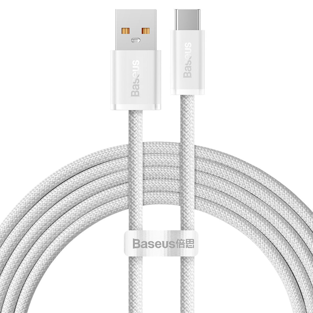 Datový a nabíjecí kabel USB-A - USB-C Baseus řady Dynamic, 100 W, 2 m, bílý CALD000702