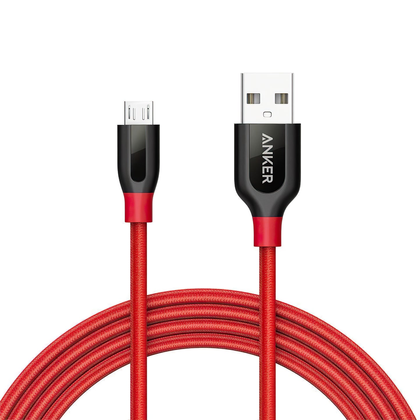 Datový a nabíjecí kabel USB-A - microUSB Anker PowerLine+, 18W, 1.8m, Červený A8143091