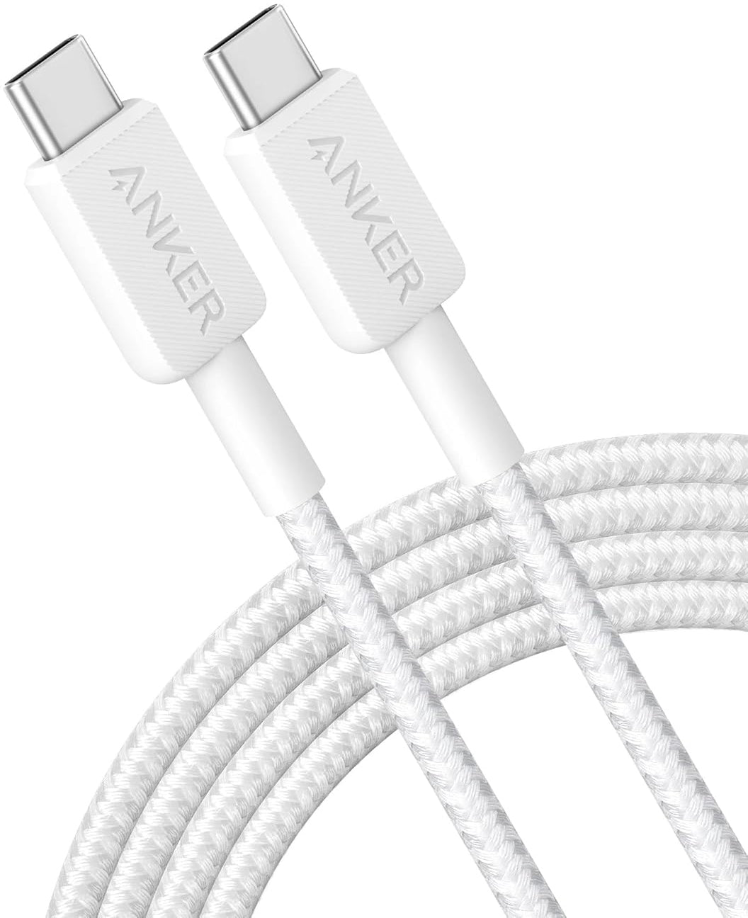 Kabel pro data a nabíjení USB-C - USB-C Anker 322, 60W, 1.8m, bílý A81F6G21