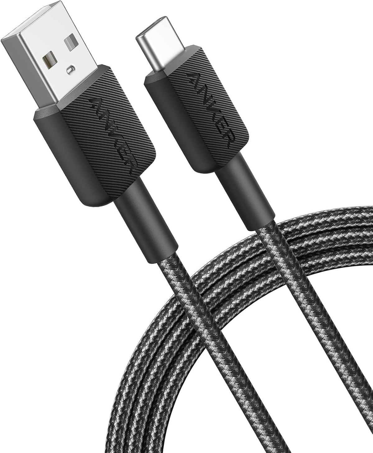 Kabel pro data a nabíjení USB-A - USB-C Anker 322, 18W, 1.8m, Černý A81H6G11