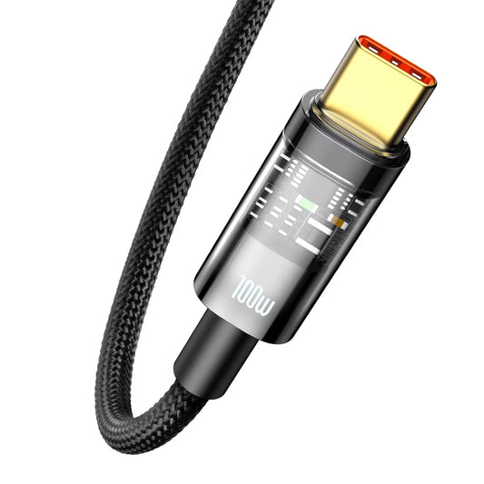 USB-A to USB-C Baseus Explorer Data and Charging Cable, 100W, 2m, Black CATS000301