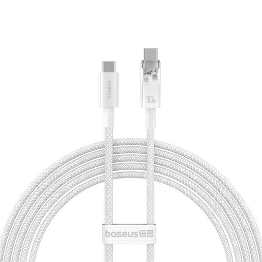 Kabel pro data a nabíjení USB-C - USB-C Baseus Explorer, 100W, 2m, bílý P10319703221-01