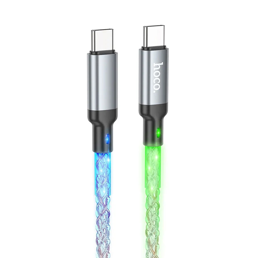 Datový a nabíjecí kabel USB-C - USB-C HOCO U112, 60W, 1m, šedý