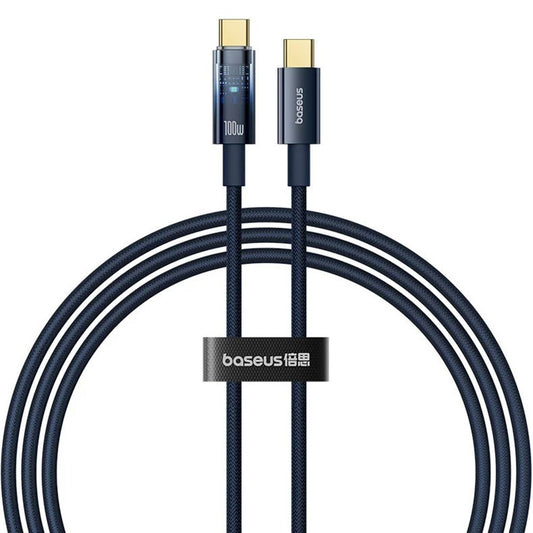 Datový a nabíjecí kabel USB-C - USB-C Baseus Explorer, 100W, 1m, Námořnická modř P10319704321-00