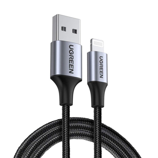 Datový a nabíjecí kabel USB-A - Lightning UGREEN US199, 18W, 1m, šedý