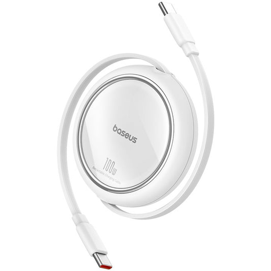Kabel pro data a nabíjení USB-C - USB-C Baseus Free2Draw Mini Retractable, 100W, 1m, Bílý P10364500211-00