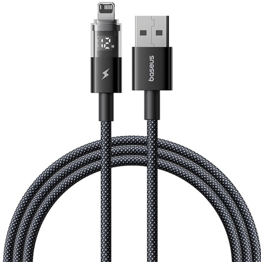 Kabel pro data a nabíjení USB-A - Lightning Baseus Display 2, 18W, 1m, Černý P10382700121-00