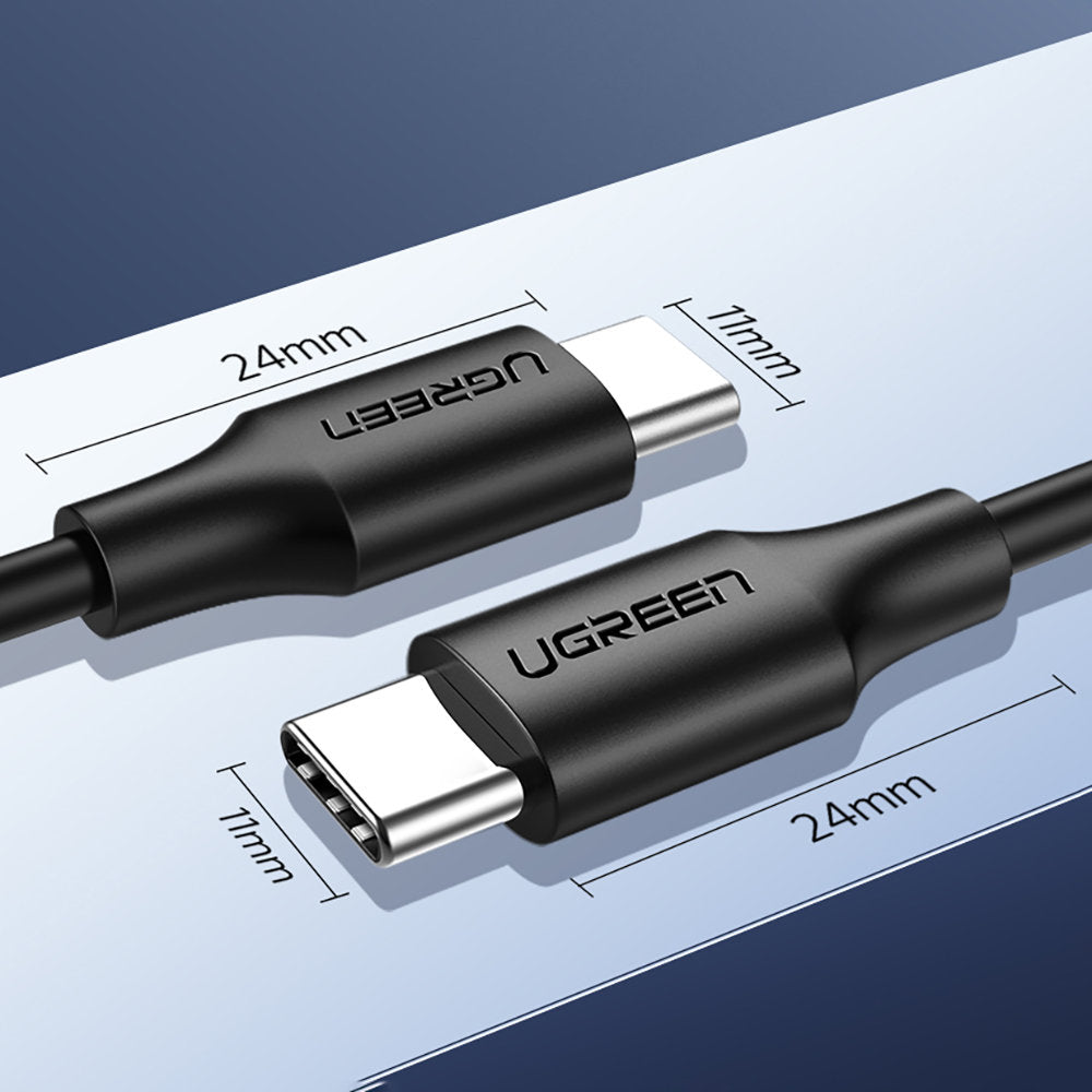 Datový a nabíjecí kabel USB-C - USB-C UGREEN US286, 60W, 1,5m, černý