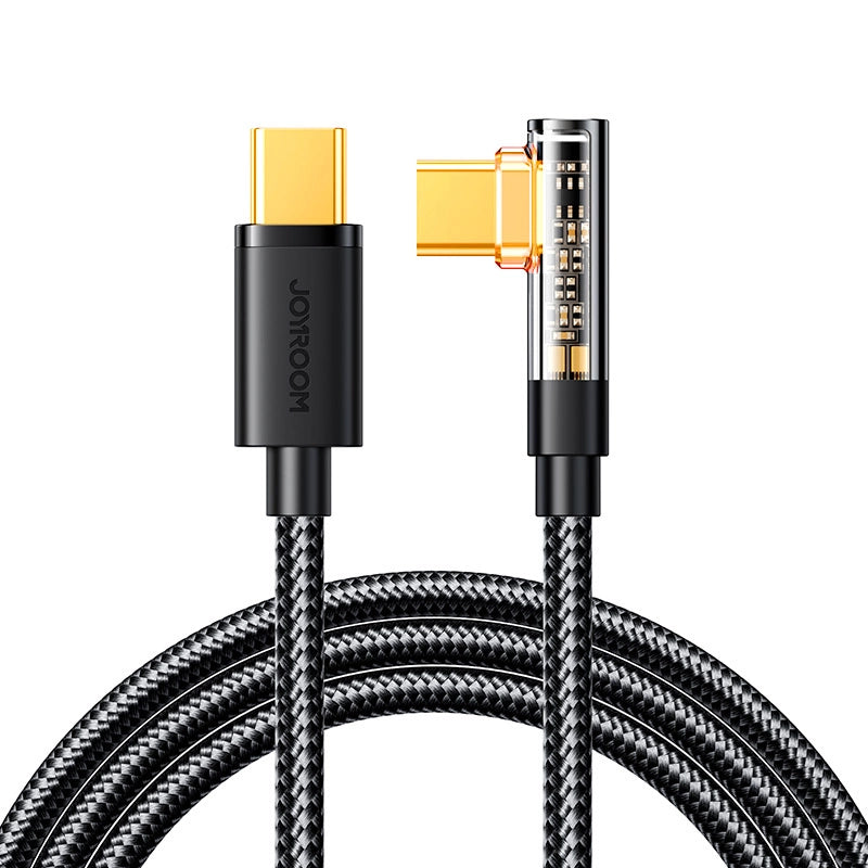 Kabel pro data a nabíjení USB-C - USB-C Joyroom S-A6 Angled, 100W, 1.2m, černý