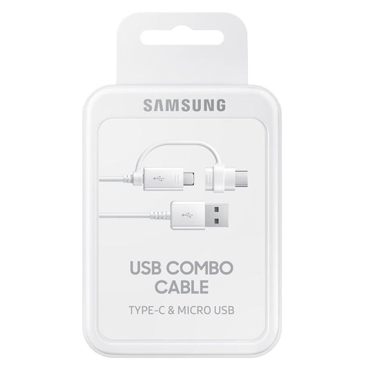 Datový a nabíjecí kabel USB-A - USB-C / microUSB Samsung Combo 2v1, 18 W, 1,5 m, bílý EP-DG930DWEGWWWW