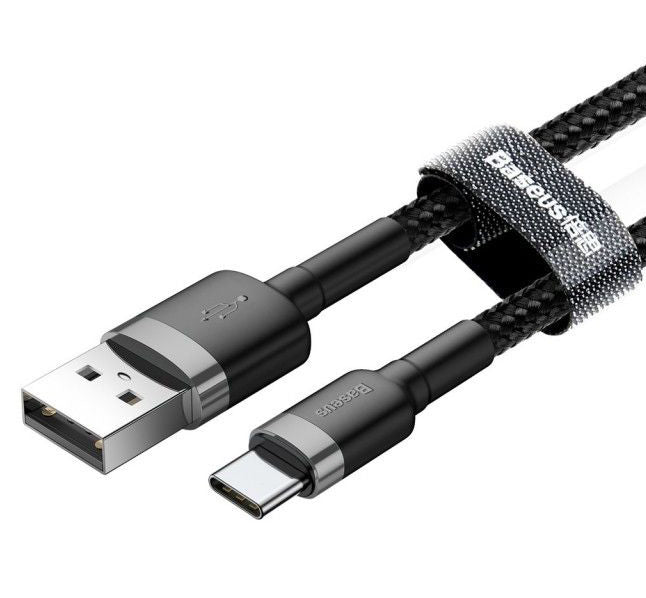 Datový a nabíjecí kabel USB-A - USB-C Baseus Cafule, 18W, 2m, šedý CATKLF-CG1
