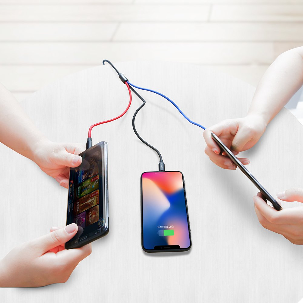 Nabíjecí kabel USB-A - Lightning / microUSB / USB-C Baseus Colors 3v1, 20W, 1.2m, Černý CAMLT-BSY01