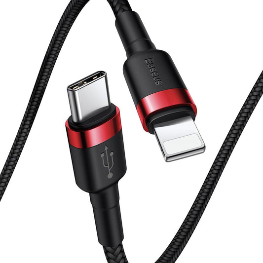 Datový a nabíjecí kabel USB-C - Lightning Baseus Cafule, 18W, 1m, červený CATLKLF-91