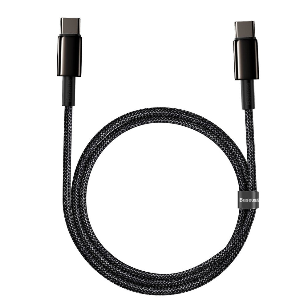 Datový a nabíjecí kabel USB-C - USB-C Baseus Tungsten Baseus Tungsten Gold, 100 W, 2 m, černý CATWJ-A01 CATWJ-A01