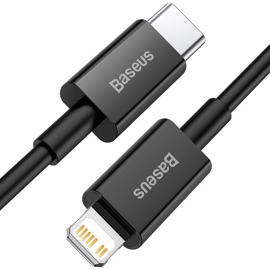 Datový a nabíjecí kabel USB-C - Lightning Baseus Superior Series, 20W, 1m, černý CATLYS-A01