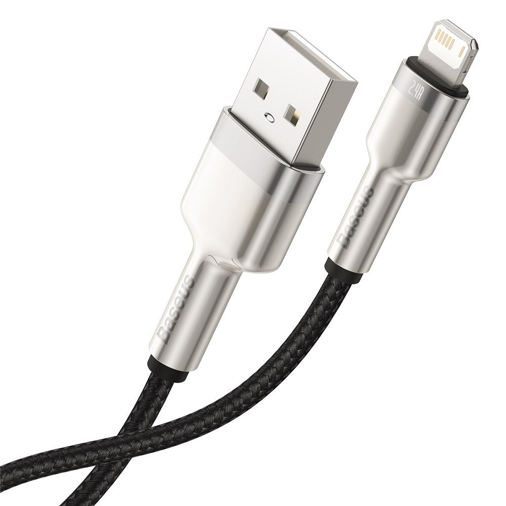 Kabel pro data a nabíjení USB-A - Lightning Baseus Cafule Metal Series, 18W, 0.25m, Černý CALJK-01