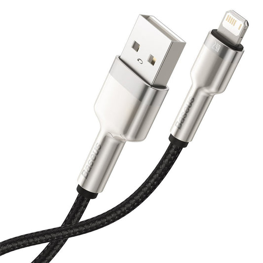 Datový a nabíjecí kabel USB-A - Lightning Baseus Cafule Metal Series, 18 W, 0,25 m, černý CALJK-01