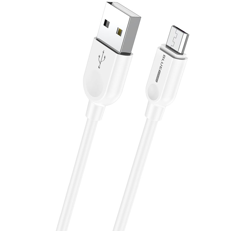 Datový a nabíjecí kabel USB-A na microUSB BLUE Power BM2BX14 LinkJet, 18 W, 2 m, bílý