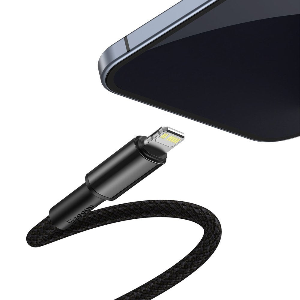 Baseus High Density Braided USB-C - Lightning datový a nabíjecí kabel, 20W, 1m, černý CATLGD-01