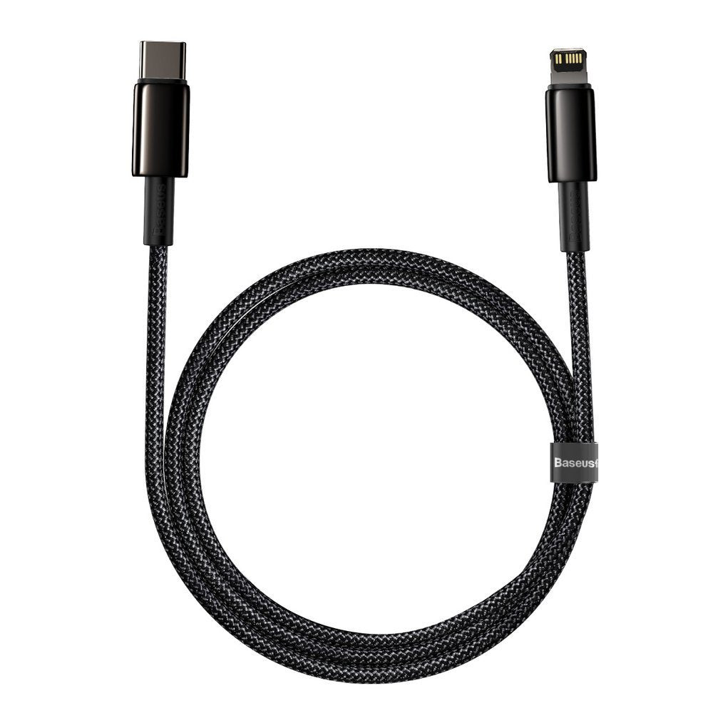 Datový a nabíjecí kabel USB-C - Lightning Baseus Tungsten Tungsten Gold, 20W, 1m, černý CATLWJ-01 CATLWJ-01