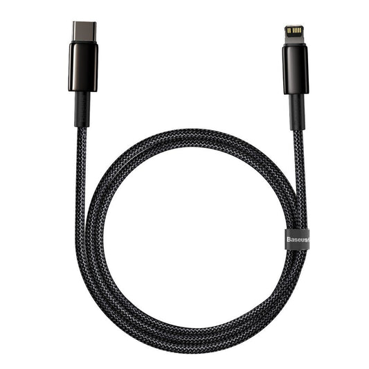 Datový a nabíjecí kabel USB-C - Lightning Baseus Tungsten Tungsten Gold, 20W, 1m, černý CATLWJ-01 CATLWJ-01