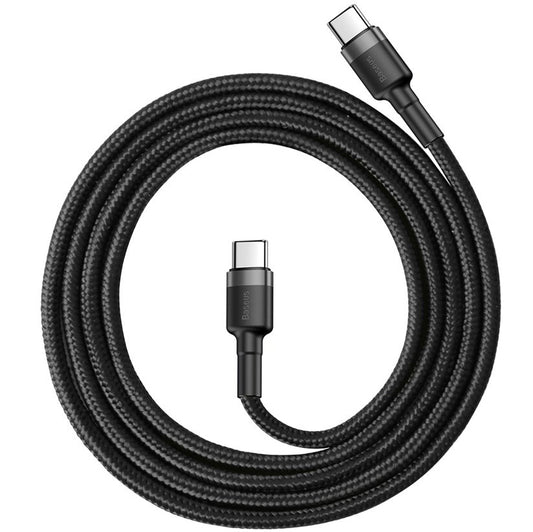 Datový a nabíjecí kabel USB-C - USB-C Baseus Cafule, 60W, 1m, černý CATKLF-GG1 CATKLF-GG1