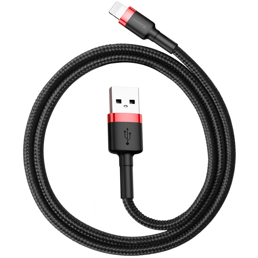 Datový a nabíjecí kabel USB-A - Lightning Baseus Cafule, 18W, 0.5m, Červený CALKLF-A19