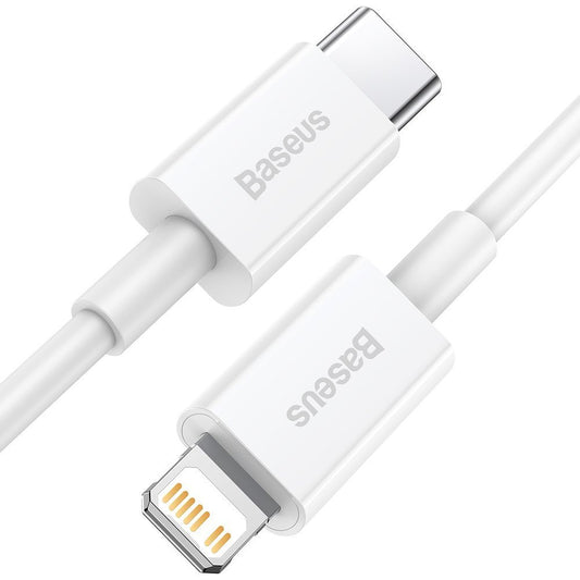 Datový a nabíjecí kabel USB-C - Lightning Baseus Superior Series, 20W, 0,25 m, bílý CATLYS-02