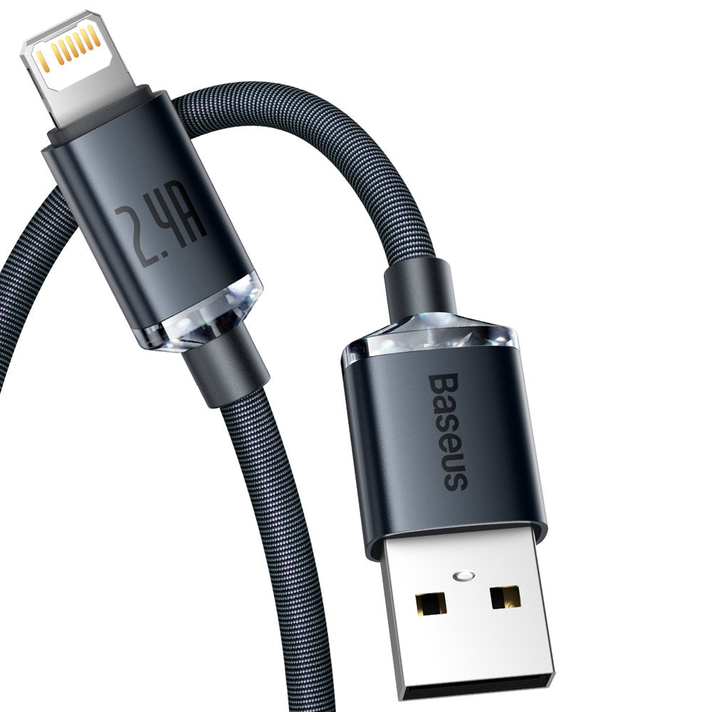Kabel pro data a nabíjení USB-A - Lightning Baseus Crystal Shine Series, 20W, 1.2m, černý