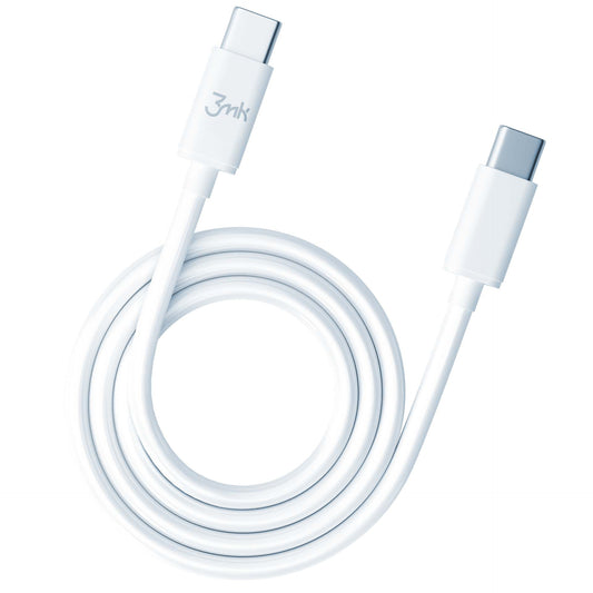 Datový a nabíjecí kabel USB-C - USB-C 3MK Hyper, 100W, 2m, bílý