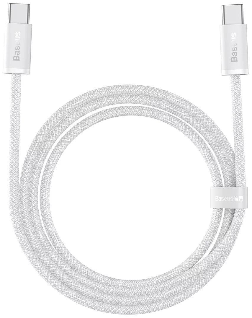 Datový a nabíjecí kabel USB-C - USB-C Baseus řady Dynamic, 100 W, 1 m, bílý CALD000202